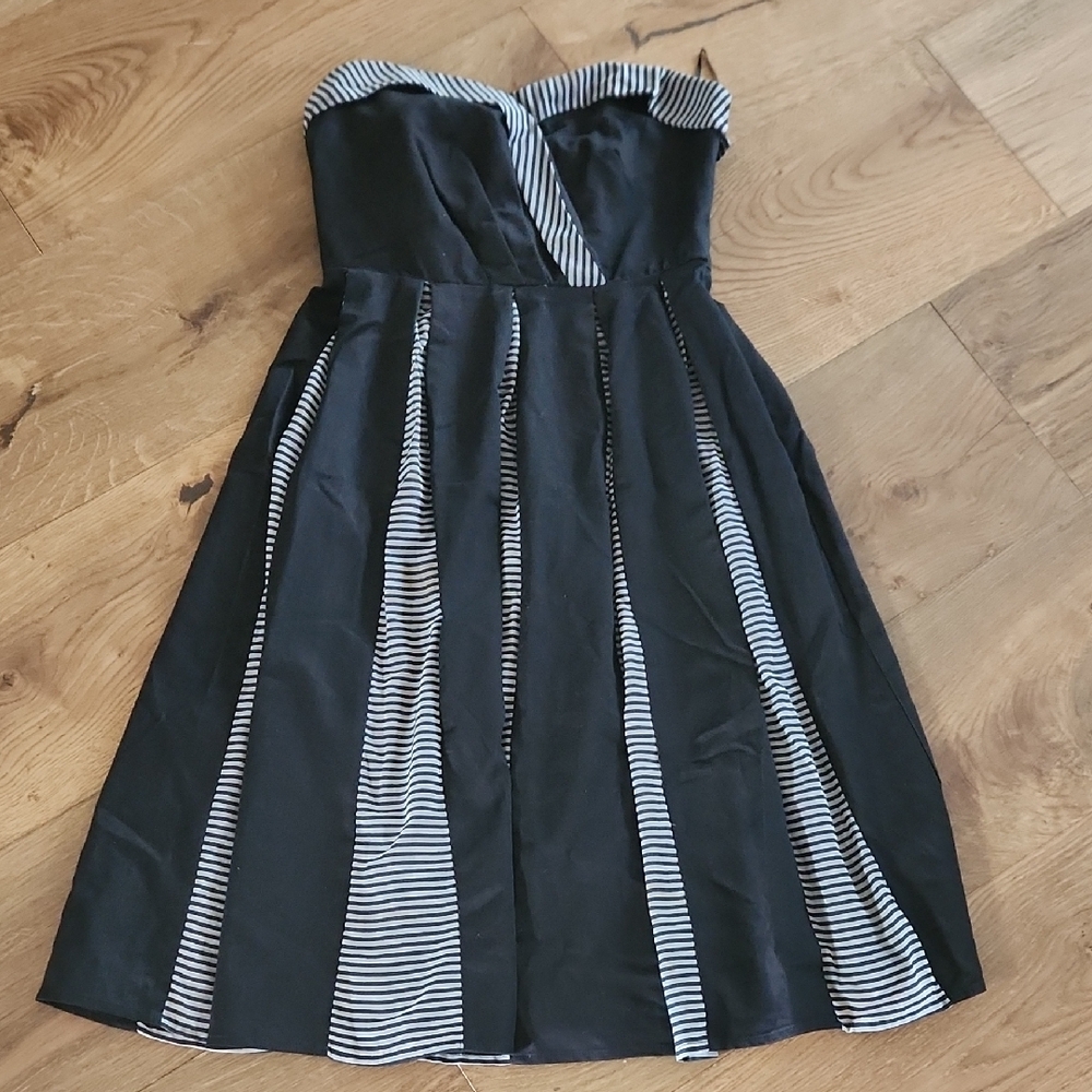 Eva Franco Strapless Black and White Dress